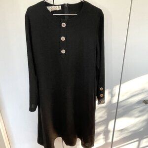 Black Vintage Jaeger Swing Dress Size 12